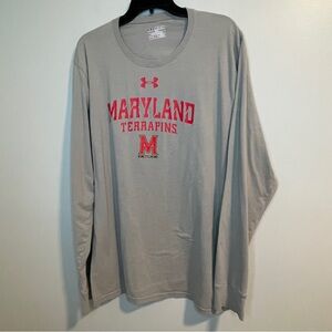 Under Armour Gray Taupe Long Sleeve Maryland Terrapins Tee